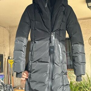 Mackage Black Quilted Puffer Coat with Hood
